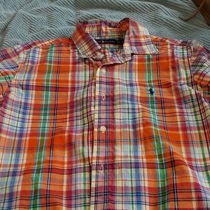 Ralph Lauren, Medium,  Orange Plaid Button Down